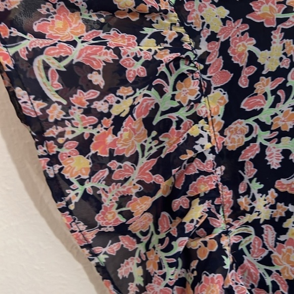 VTG Cottage Core  Floral Spring Summer Flutter Sleeve Ruffle Hem Maxi Dress - Picture 6 of 7